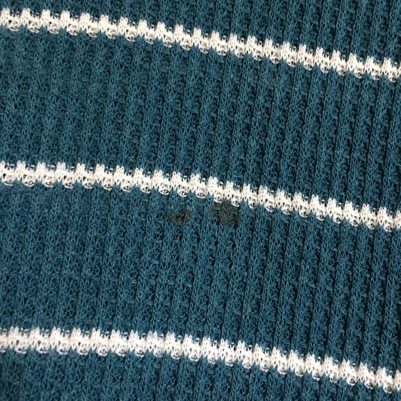 Y2K Teal & White Striped Long Sleeve Shirt - Picture 6 of 14